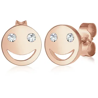 Elli Ohrstecker Smiley Emoji roségold 925 Sterling Silber