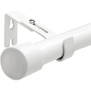 Gardienenstange Weiß Vorhangstange Ausziehbar Gardinenstange 240 CM Lang für Schlafzimmer, Wohnzimmer, Küche(84-290CM Φ25mm)