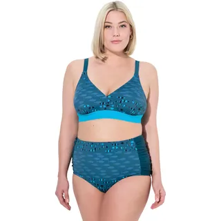 Ulla Popken Damen große Größen Übergrößen Plus Size Bikini, Fische, ohne Softcups, Träger verstellbar tannengrün 44 837323752-44 - 44