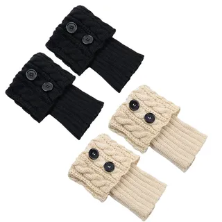 2 Paare Stulpen Damen Winter Beinwärmer, Warme Kurze Beinwärmer, Bein Stulpen für Damen Mädchen, Abdeckung für Winterwärmer