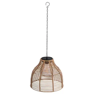 Dehner Solarleuchte Kunststoff/Metall Ø 26 cm/H 22 cm 1 Stück natur/braun