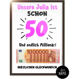 myDreamwork 50. Geburtstag Frau – Geschenke zum 50 Geburtstag | Geldgeschenke Frauen – Lustige Geschenkideen für Frauen – Ideal für Kollegin, Freundin, Mutter | Geldgeschenk 50