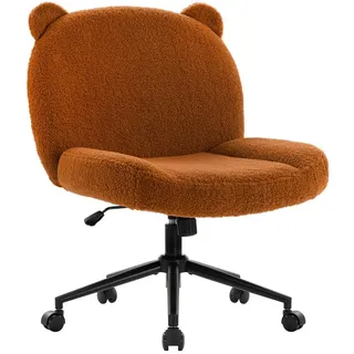 Intimate WM Heart Bürostuhl ohne Armlehne, Ergonomischer Drehstuhl mit Rollen, Höhenverstellbarer Schreibtischstuhl mit Mittlerer Rückenlehne braun