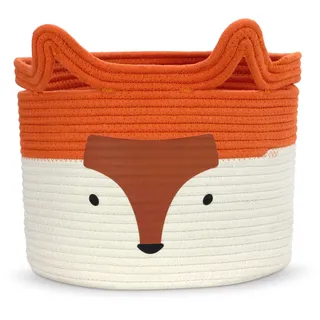 Goodheim Aufbewahrungskorb Kinder aus Baumwolle für Spielzeug und Wäsche, Wäschekorb und Spielzeugkorb in einem,Kinderzimmer Deko Fuchs
