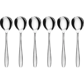 GRÄWE Sahnelöffel Set 6-teilig, Edelstahl, Besteckserie Königstein, Handpoliert & Spülmaschinengeeignet, Servierlöffel für Sahne, Desserts, Kaffee, Saucen