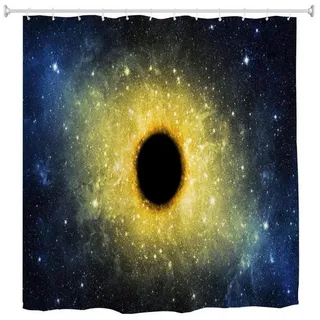 LuxusKollektion Duschvorhang Duschvorhang Glitzer Sterne Universum 165x180cm Breite 165 cm gelb