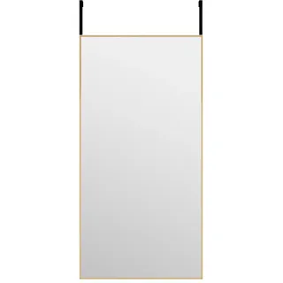 vidaXL Türspiegel Hängespiegel Spiegel Ankleidespiegel Garderobenspiegel Flurspiegel Frisierspiegel Wandspiegel Golden 40x80cm Glas Aluminium