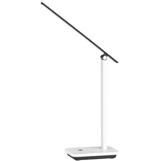 EGLO LED Akku Tischlampe Iniesta, aufladbare Nachttischlampe Touch dimmbar | Schreibtischlampe Büro mit USB Ladefunktion, Kunststoff in Weiß und Schwarz, warmweiß-kaltweiß