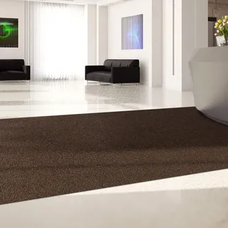 KARAT Schmutzfangmatte Hongkong auf Maß - Meterware - 10mm hohe, robuste Eingangsmatte - strapazierfähige Sauberlaufmatte (Braun, 100 cm x 150 cm)