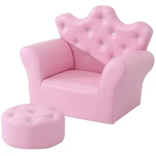 Homcom Kindersessel mit Hocker rosa