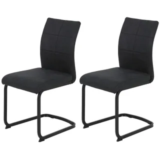 Hela Polsterschwingstuhl Stoff grau 2er Set