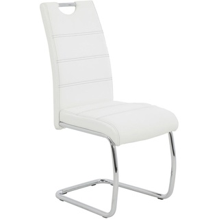 Carryhome Schwingstuhl, Weiß, Textil, Rundrohr, 43x98x59 cm, mit Griff, Esszimmer, Stühle, Esszimmerstühle, Schwingstühle