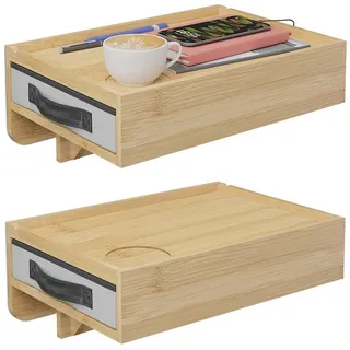 Relaxdays Nachtschrank 2er Set 0 x 0 x 0 cm Grau/Schwarz