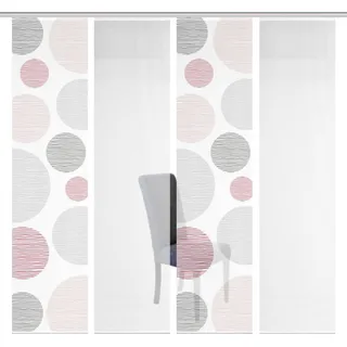 VISION S Schiebegardine VISION S "4ER SET BORDEN" Gr. 1, rosa (rosé), B:60cm H:260cm, Polyester, Gardinen, HxB: 260x60, Schiebevorhang 4er Set Digitaldruck