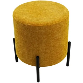 Mobili Rebecca Pouf, Gelb, Textil, 38x43.5x38 cm, Wohnzimmer, Hocker, Poufs
