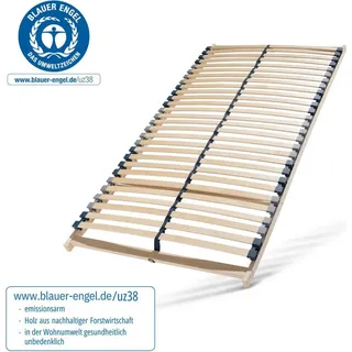 Lattenrost 120x200, Lattenrahmen aus Buche, 7 Komfortzonen, 28 Latten, Federholzrahmen GERMANY, Lattenrost Selbstmontage, Traglast bis zu 150Kg