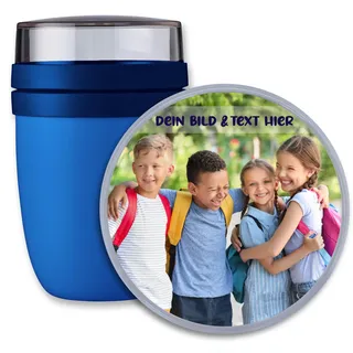 Shirtracer Mepal Müslibecher personalisiert Bild Text Schulkinder | Blau, 300 ml, Einschulung, Schultüte, Erstklässler, Schulstart, Geschenk, Foto, Wunschtext, to go, spülmaschinenfest