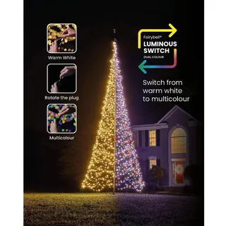 Fairybell LED Weihnachtsbaum Luminous Switch 3,5x6 m 2000 LED warmweiß + RGB