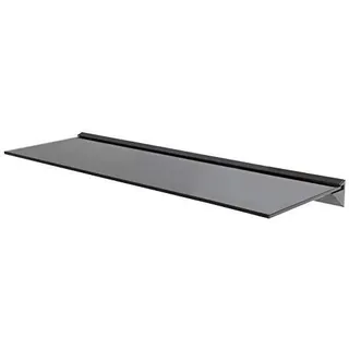 Wandregal aus Glas, ideal für Badezimmer, Küche, Wohnzimmer, Optik: schwebend, Schwarz, glas, 120 cm