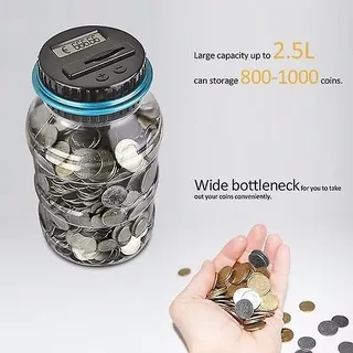 Elektronische Spardose, Digitale Spardose Mit Eurozähler, Automatische Spardose Für Kinder Und Erwachsene, 1,8-liter-spardose Mit Lcd-display, Spardose