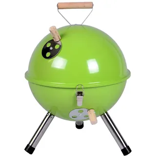 Mini BBQ Grill Holzkohle Kugelgrill grün 30 cm Kompaktgrill Picknickgrill