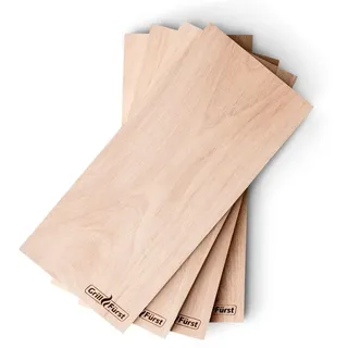 Grillfürst Räucherbretter, 4er Set - Grillbrett aus Buchenholz, Grillplanke für köstliche Raucharomen, Holzbrett zum Grillen, 29 x 13 x 1 cm