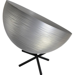 Licht-Erlebnisse Nachttischlampe CASCO, ohne Leuchtmittel, Tischlampe E27 42 cm Silber Schwarz Metall Industrial Beleuchtung schwarz|silberfarben