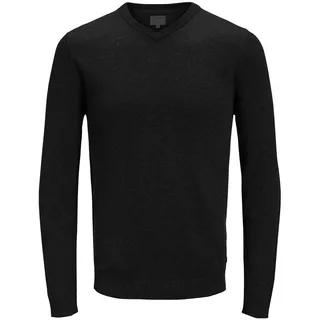 JACK & JONES Ebasic Knit Pullover Mit V-ausschnitt Dark Grey Melange L