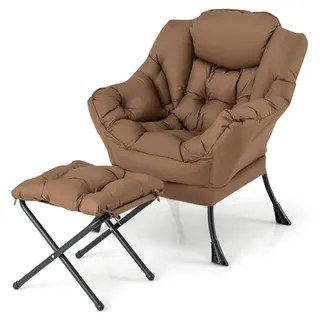 Costway Relaxsessel mit Hocker Polyester 0 x 0 x 0 cm Braun