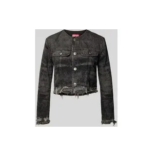 Cropped Jeansjacke mit Brusttaschen, Dunkelgrau, $listsize[$i].replace('"','"')