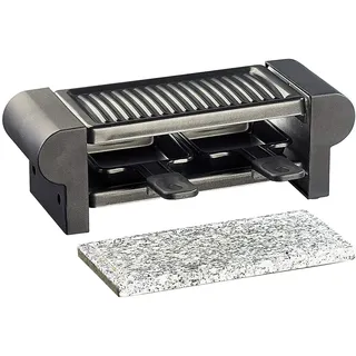 Rosenstein & Söhne Raclette für 4 Personen mit Grillaufsatz und heißem Stein 350 Watt