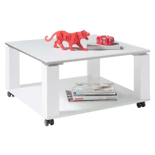 Stella Trading Couchtisch ROMY Weiß Holz 76 x 41 x 76 cm