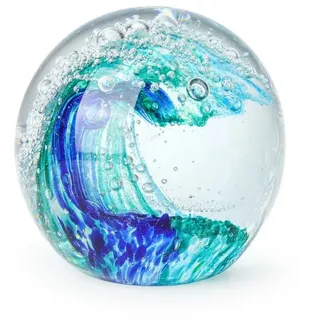 yozhiqu Dekofigur Blaue mundgeblasene Glaskugeln Ozean Wellen Dekorationen, Geeignet für Meeresliebhaber Sammlung, Aquarium Dekoration