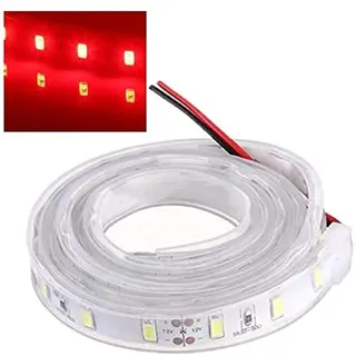 ONPIRA LED Streifen 12V Wasserdicht mit Kabel Selbstklebend 5050 SMD Auswahlmöglichkeit 10-100cm und 7 Farben (Rot, 10cm)