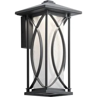 Licht-Erlebnisse Außenleuchte Wand Aluminium Glas E27 IP44 H: 32,3 cm Schwarz Weiß eckig Vintage Design Wandlampe außen - Bunt