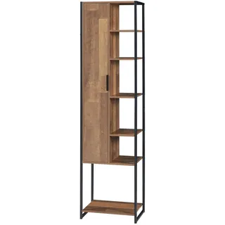 [en.casa] Namsskogan Hochschrank 165 x 42,5 x 30 cm Walnussoptik Holz
