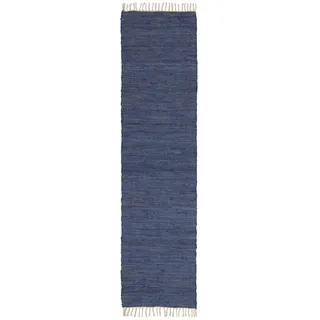 IB Laursen Stilvoller Bodenläufer aus Baumwolle, 250 x 60 cm, Dunkelblau