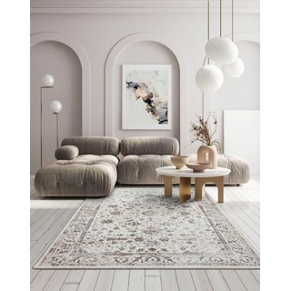 Teppich Creation 50112, merinos, rechteckig, Höhe: 10 mm, elegant, glänzend, Kurzflor, pflegeleicht, Wohnzimmer beige 160 cm x 230 cm x 10 mm