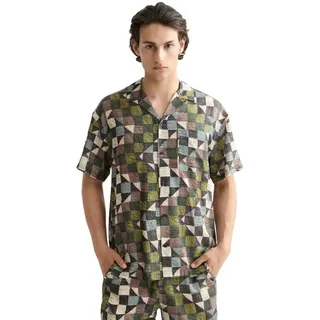 Scotch & Soda Printed Tencel Kurzarmhemd - Green - L