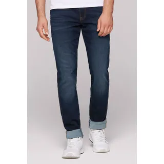 Regular-fit-Jeans CAMP DAVID, Herren, Gr. 29, Normalgrößen, blau (dunkelblau printed), Denim/Jeans, Material: 45% Baumwolle, 28% Lyocell, 18% Polyester, 8% Viskose, 1% Elasthan, Zusatz: Enthält nichttextile Teile tierischen Ursprungs (Badge), Abriebeffekte, regular fit, Jeans, mit normaler Leibhöhe