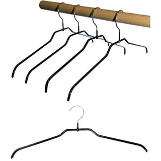 Hagspiel 10 STK. Kleiderbügel aus Metall, schwarz beschichtet, ca. 6 mm, 40 cm lang