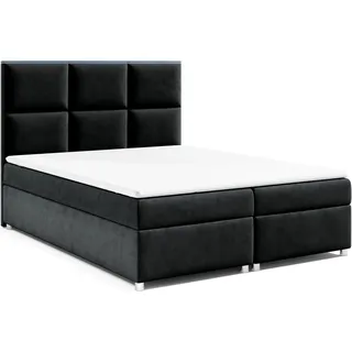 Best For Home Boxspringbett mit Bettkasten Trinity K-13 Bonellfederkern inkl. Topper - Schwarz