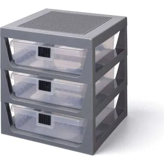 Room Copenhagen Aufbewahrungsbox LEGO Schubladen Regal 3er Set grau