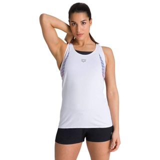 Arena Damen A-One Mesh Tank Top, White-Fluo red, M