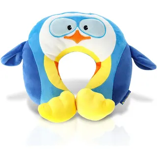 Travel Blue Kinder-Nackenkissen 281 Puffy der Pinguin Reisekissen Flauschiges Reisezubehör für den perfekten Schlaf bequem & erholsam in den Urlaub