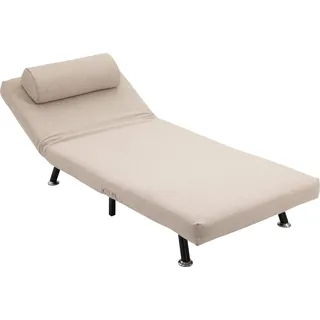 HOMCOM Schlafsessel, Klappsessel mit Bettfunktion, Rückenkissen, klappbarer Relaxsessel in Leinenoptik, Verstellbare Rückenlehne, bis 150 kg belastbar, für Wohnzimmer, Beige   Aosom