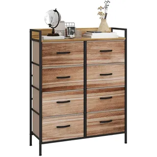 Pangivo Kommode, Ahorn, Metall, Nachbildung, 8 Schubladen, 79x101x29 cm, Wohnzimmer, Kommoden & Sideboards, Kommoden