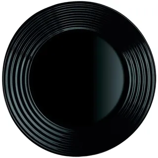 24 x Harena Uni schwarz Dessertteller flach 19cm * -  Luminarc Noir (gehärtet)