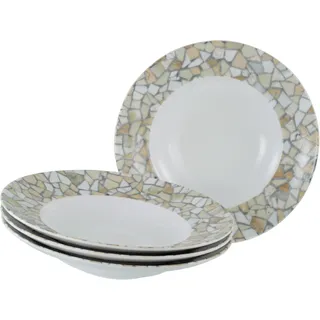 CreaTable Pastateller rund 4er Set Beige