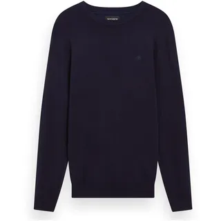 Sweatshirt SCOTCH & SODA "Strickpullover Core Viskose Pullover", Herren, Gr. M, blau (dunkelblau), Obermaterial: 81% Viskose CV. 19% Nylon NY., Sweatshirts Sweatshirt
